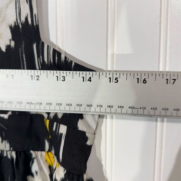 Wet Seal Daisy Floral Mini Dress Y2K Black White Yellow Sleeveless Zip Back S - Picture 3 of 6